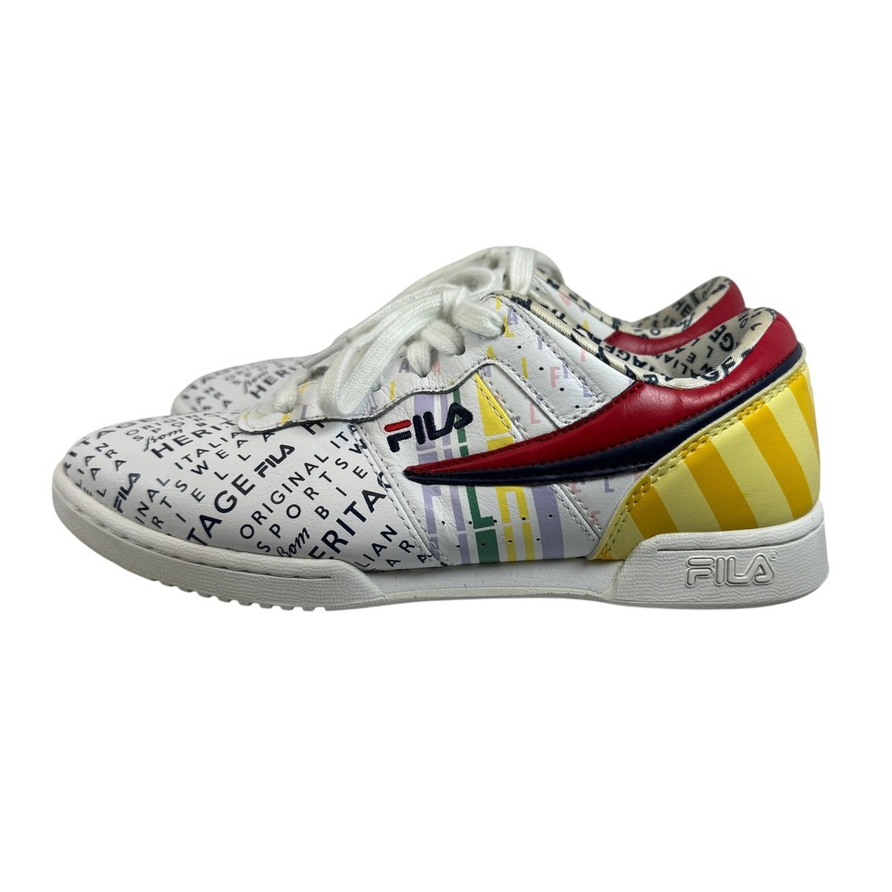 Fila Women's Heritage Low-Top‎ Sneakers Multicolor Print Leather Size 7.5